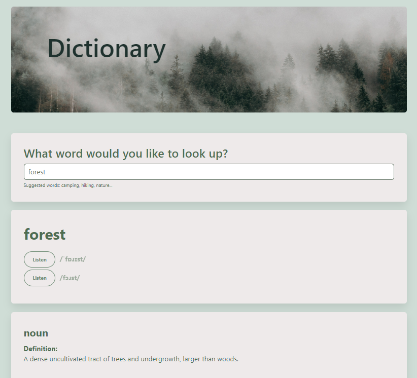 Dictionary Project